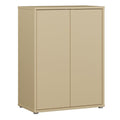 Alice Springs Tall 2 Door Cupboard with Push-to-Open Doors in Butter Yellow