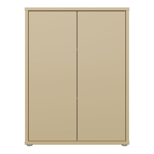 Alice Springs Tall 2 Door Cupboard with Push-to-Open Doors in Butter Yellow - image 2