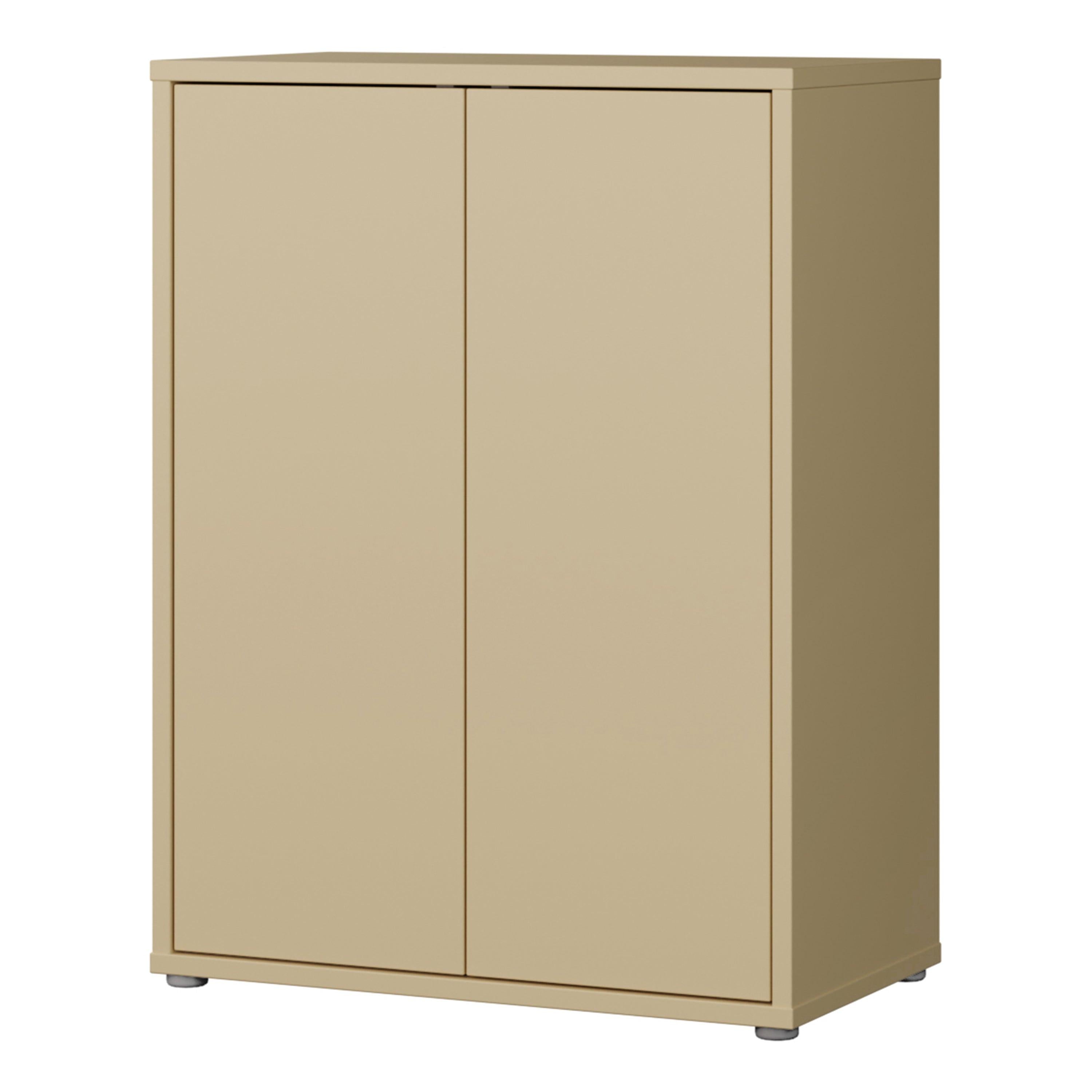 Alice Springs Tall 2 Door Cupboard with Push-to-Open Doors in Butter Yellow - image 3