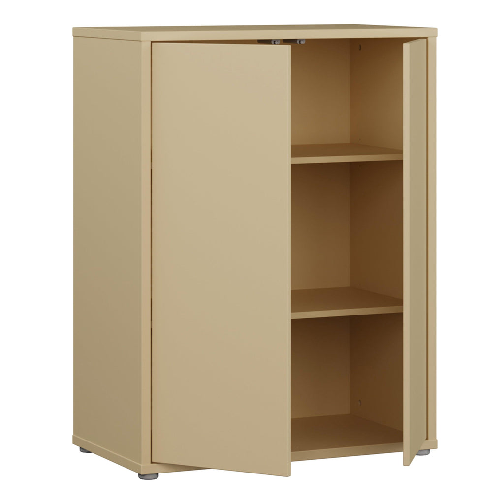 Alice Springs Tall 2 Door Cupboard with Push-to-Open Doors in Butter Yellow - image 4