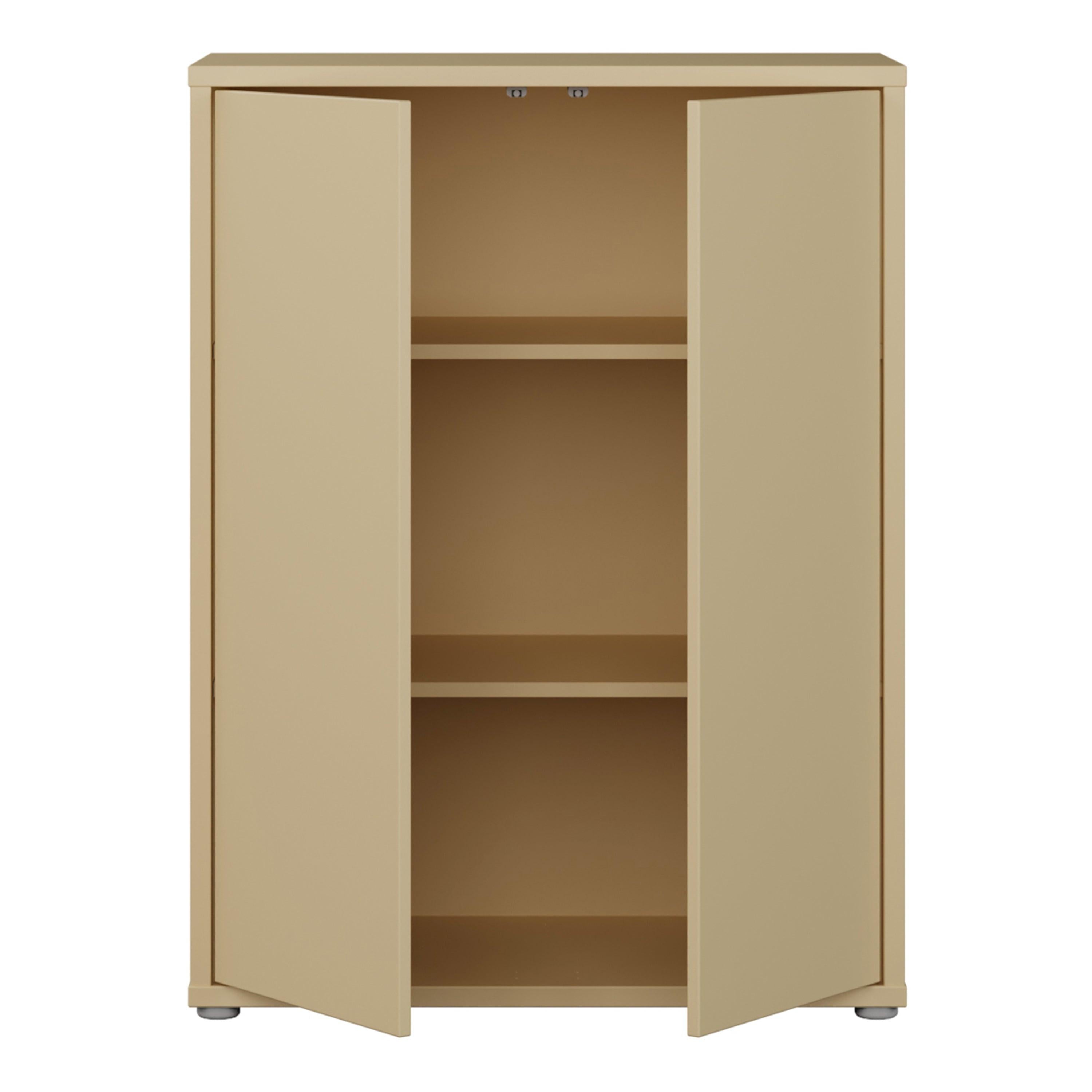 Alice Springs Tall 2 Door Cupboard with Push-to-Open Doors in Butter Yellow - image 5