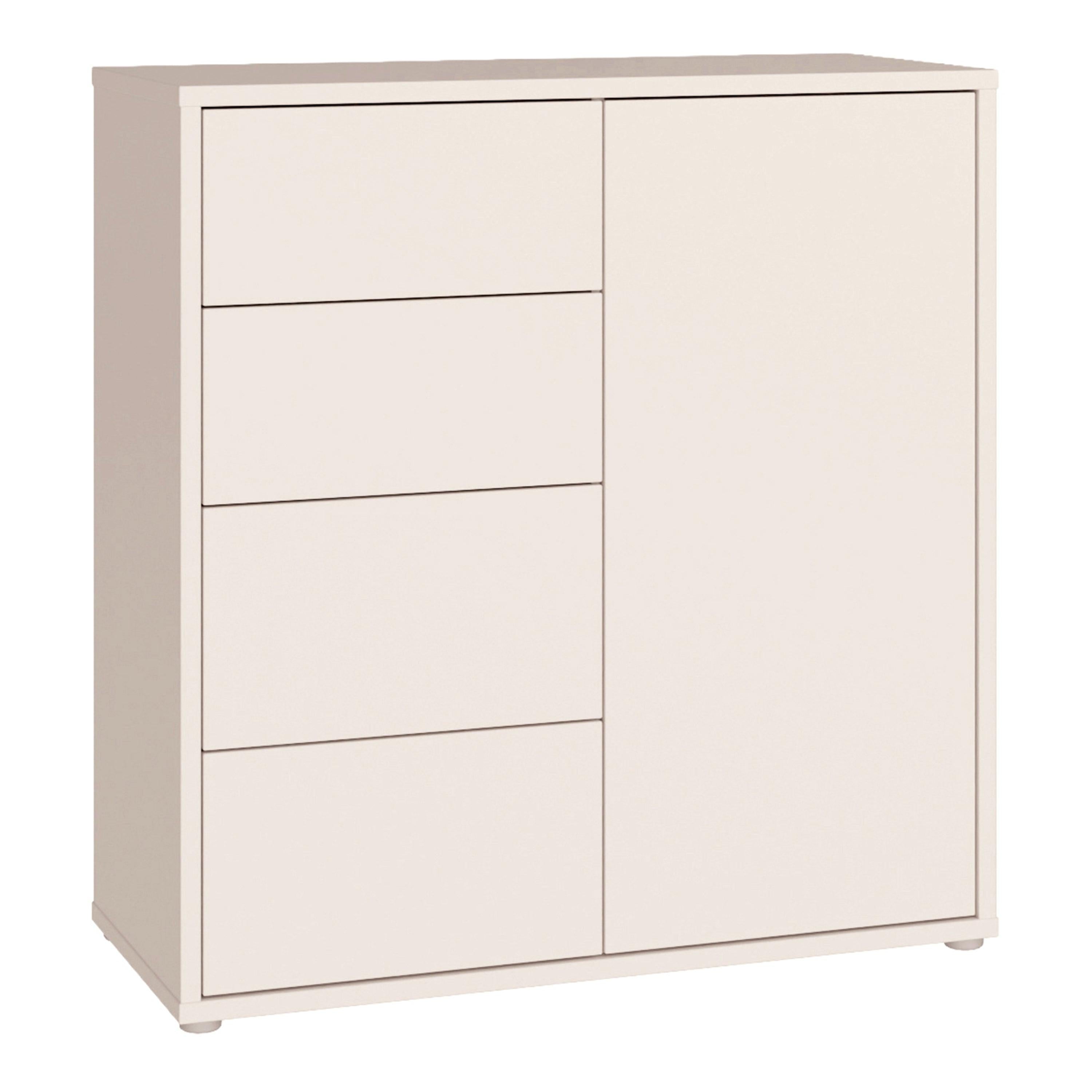 Alice Springs Storage Unit with 4 Drawers & 1 Door with Push-to-Open in Sand