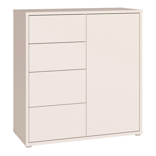 Alice Springs Storage Unit with 4 Drawers & 1 Door with Push-to-Open in Sand