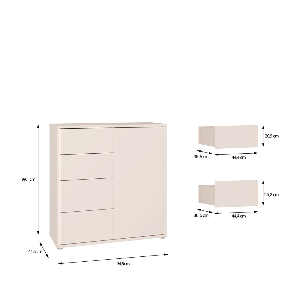 Alice Springs Storage Unit with 4 Drawers & 1 Door with Push-to-Open in Sand - image 8