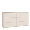 Alice Springs 6 Drawer Wide Chest with Push-to-Open Drawers in Sand