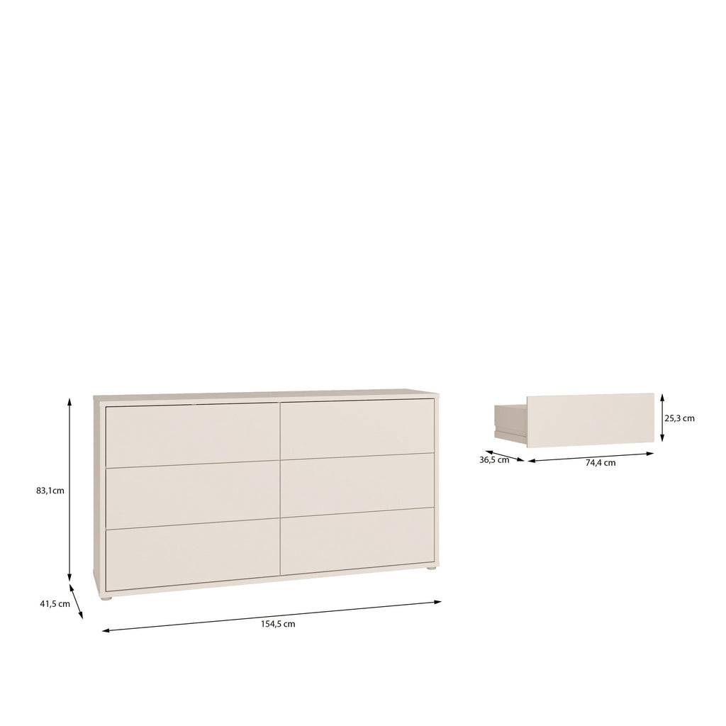 Alice Springs 6 Drawer Wide Chest with Push-to-Open Drawers in Sand - image 7
