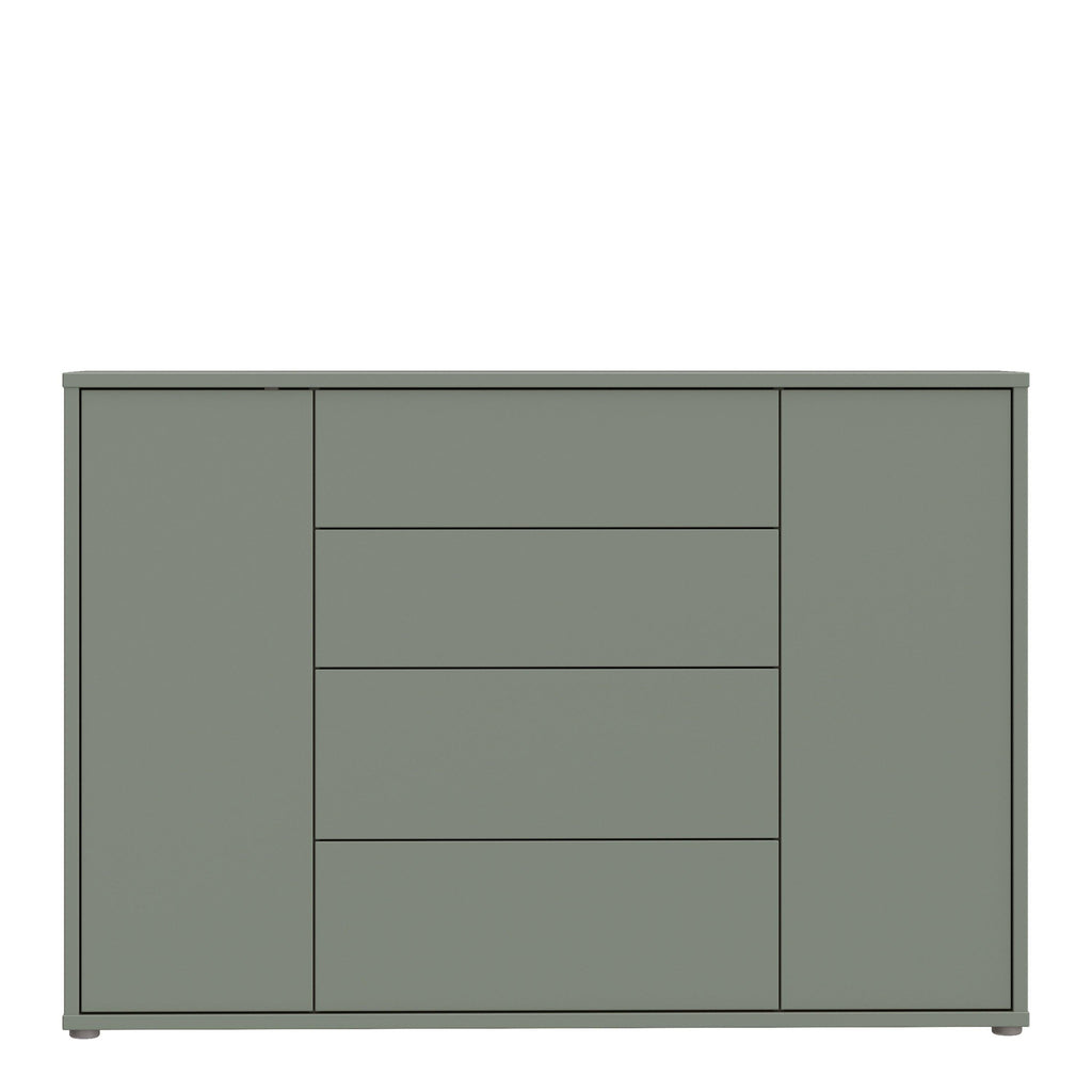 Alice Springs Wide Sideboard with 4 Drawers & 2 Doors with Push-to-Open in Sage Green - image 2