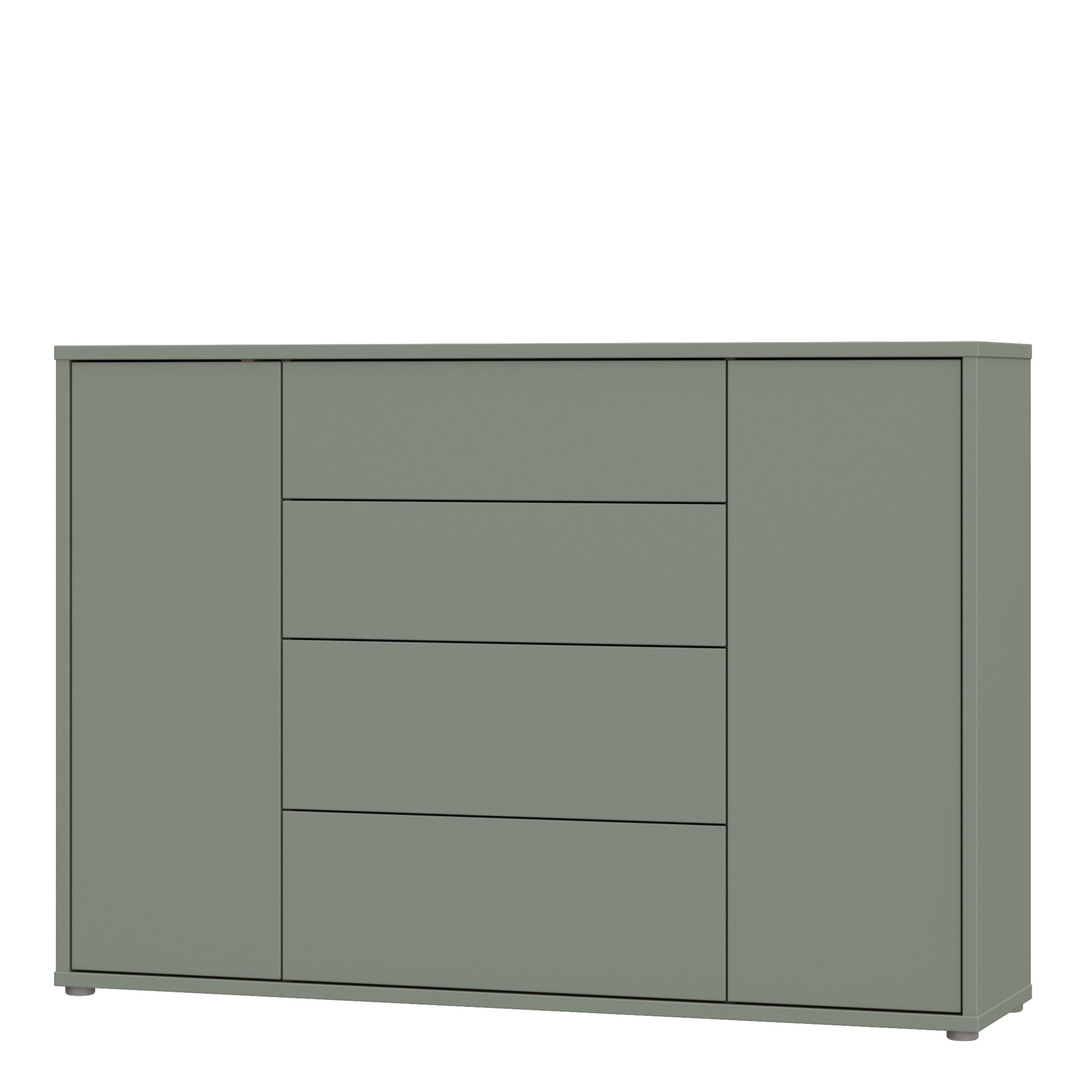 Alice Springs Wide Sideboard with 4 Drawers & 2 Doors with Push-to-Open in Sage Green - image 3