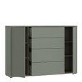 Alice Springs Wide Sideboard with 4 Drawers & 2 Doors with Push-to-Open in Sage Green - image 4