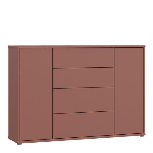 Alice Springs Wide Sideboard with 4 Drawers & 2 Doors with Push-to-Open in Terracotta