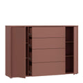 Alice Springs Wide Sideboard with 4 Drawers & 2 Doors with Push-to-Open in Terracotta - image 4