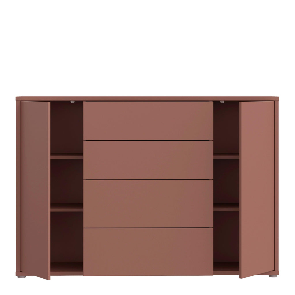 Alice Springs Wide Sideboard with 4 Drawers & 2 Doors with Push-to-Open in Terracotta - image 5
