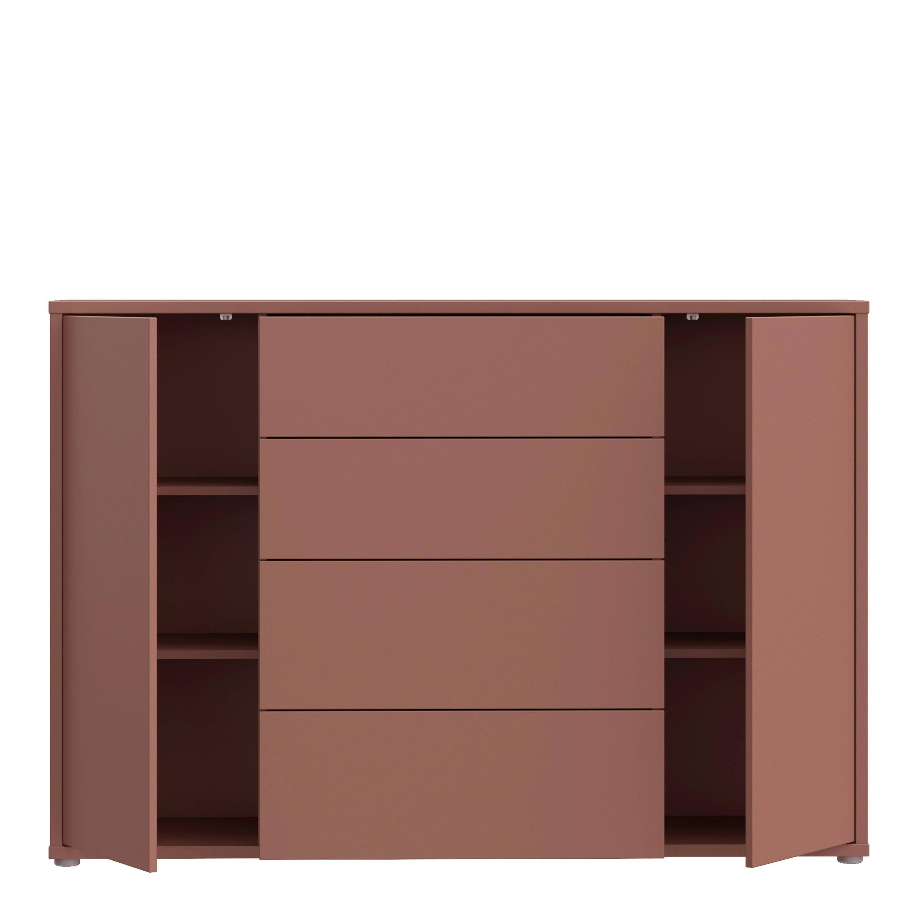 Alice Springs Wide Sideboard with 4 Drawers & 2 Doors with Push-to-Open in Terracotta - image 5