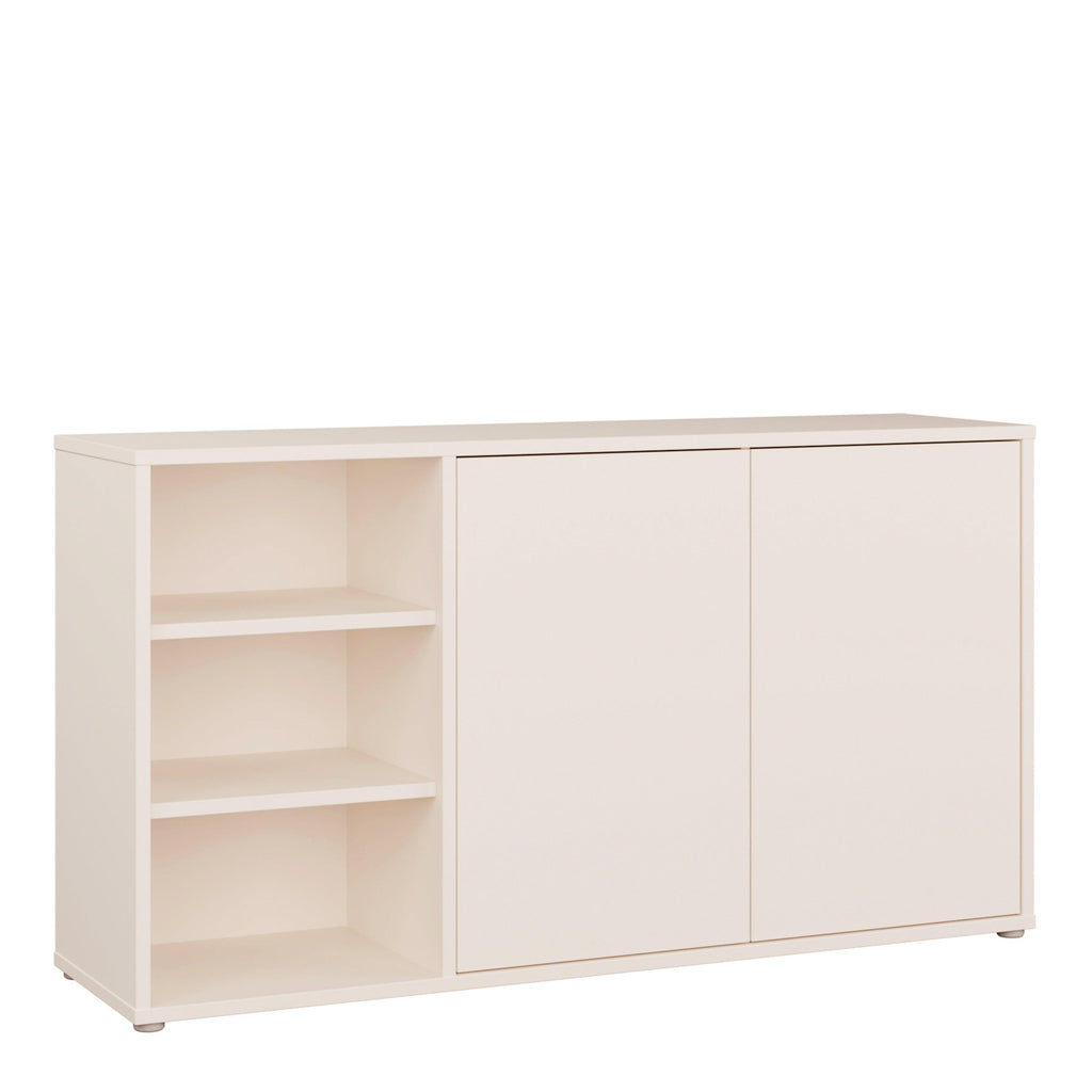 Alice Springs Sideboard with Open Shelving & Push-to-Open Doors in Sand