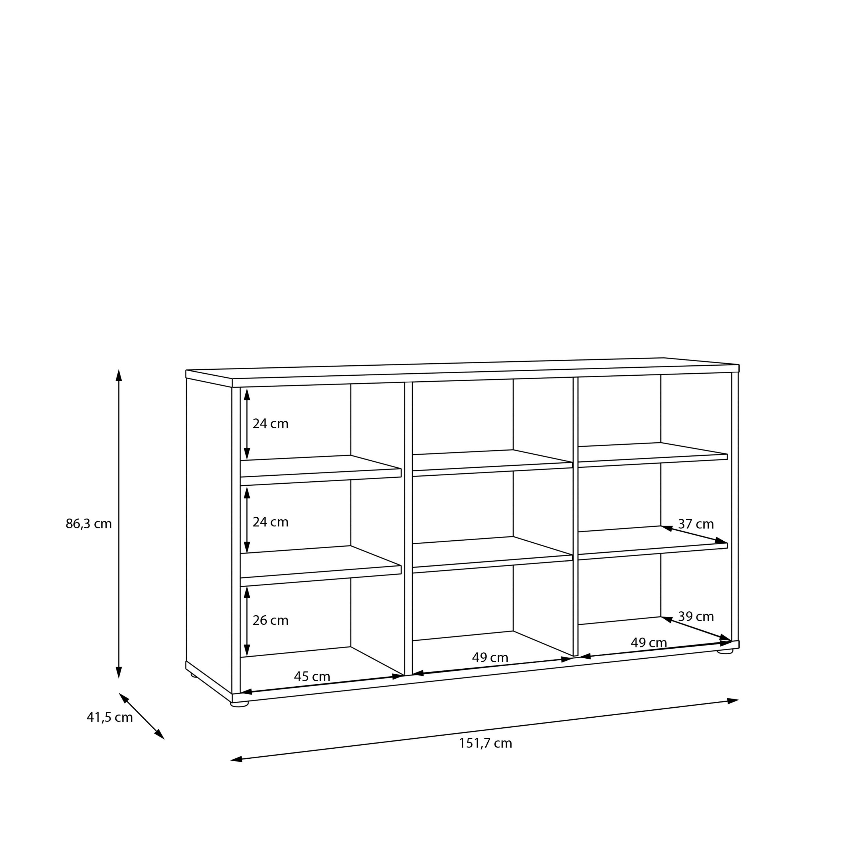 Alice Springs Sideboard with Open Shelving & Push-to-Open Doors in Sand - image 8