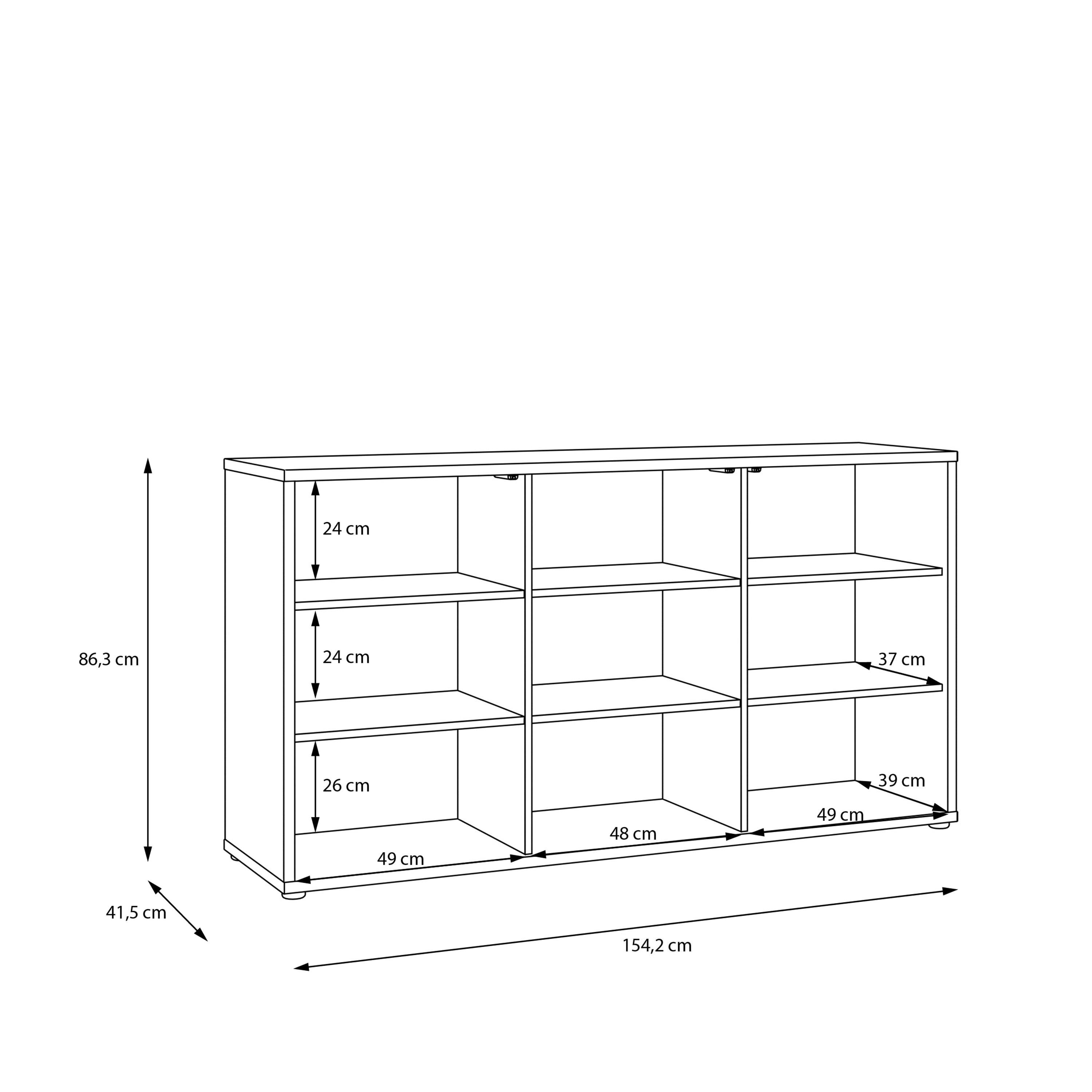Alice Springs 3 Door Sideboard with Push-to-Open Doors and Drawer in Sand - image 8
