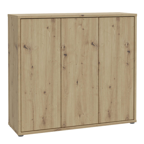 Alice Springs Shoe Cabinet with 3 Doors Push-to-Open in Artisan Oak