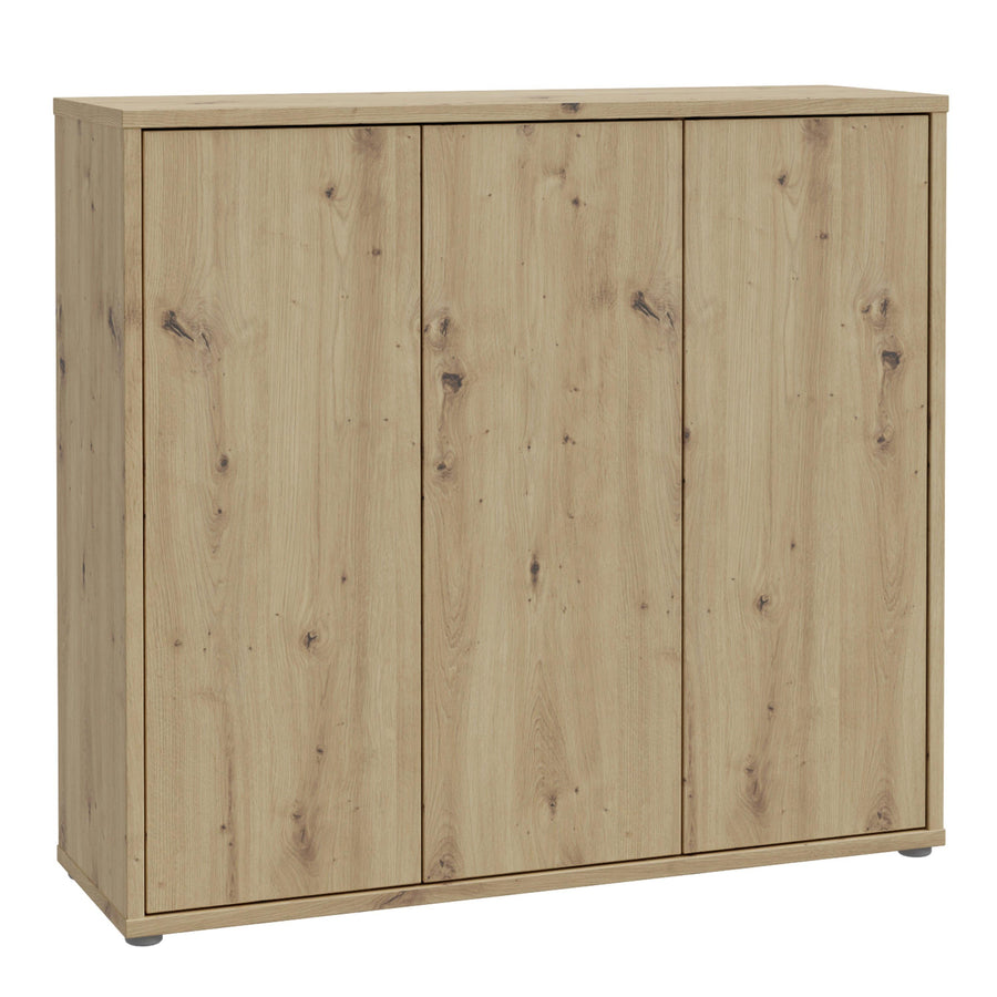 Alice Springs Shoe Cabinet with 3 Doors Push-to-Open in Artisan Oak