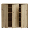 Alice Springs Shoe Cabinet with 3 Doors Push-to-Open in Artisan Oak - image 5