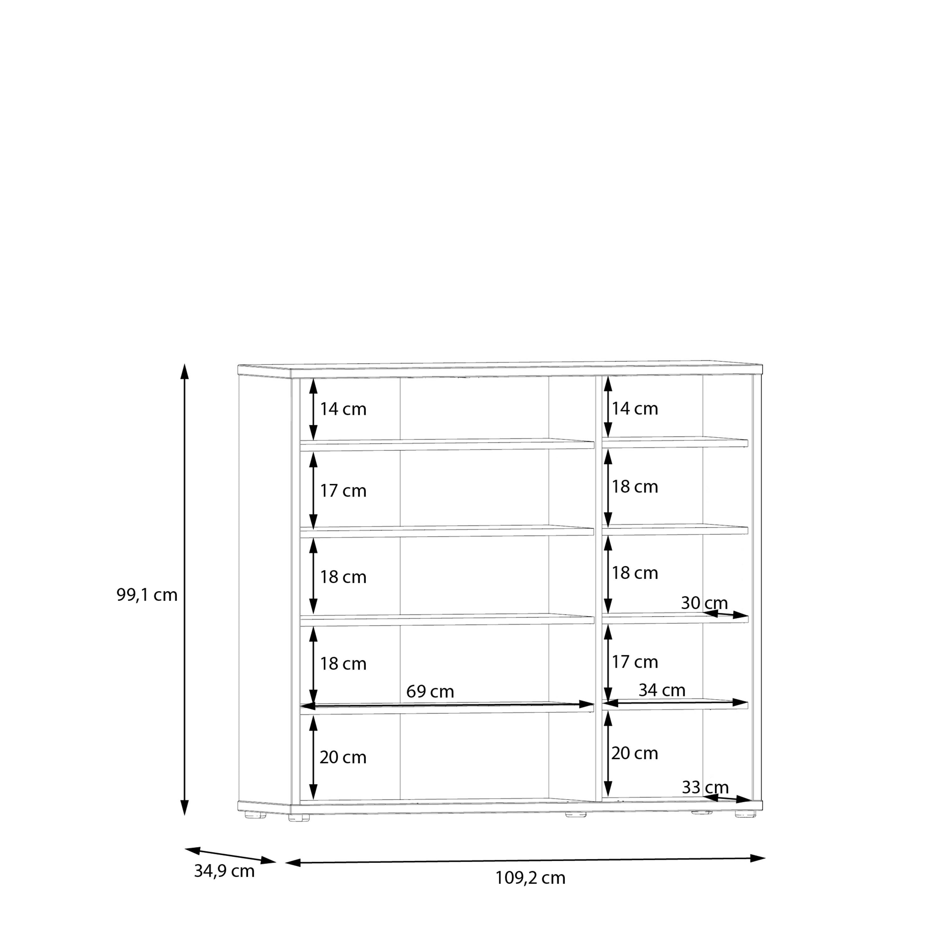 Alice Springs Shoe Cabinet with 3 Doors Push-to-Open in Artisan Oak - image 8