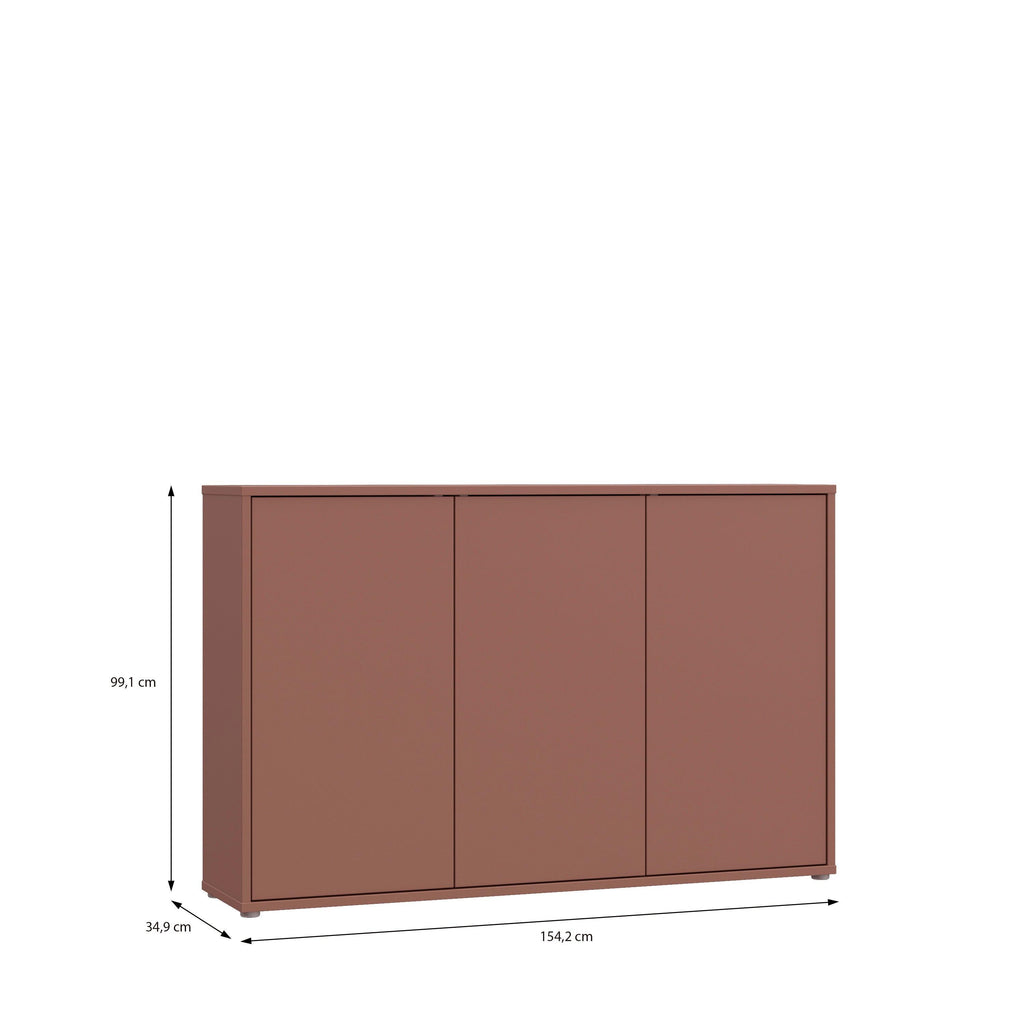 Alice Springs 3 Door Sideboard with Push-to-Open Doors in Terracotta - image 7