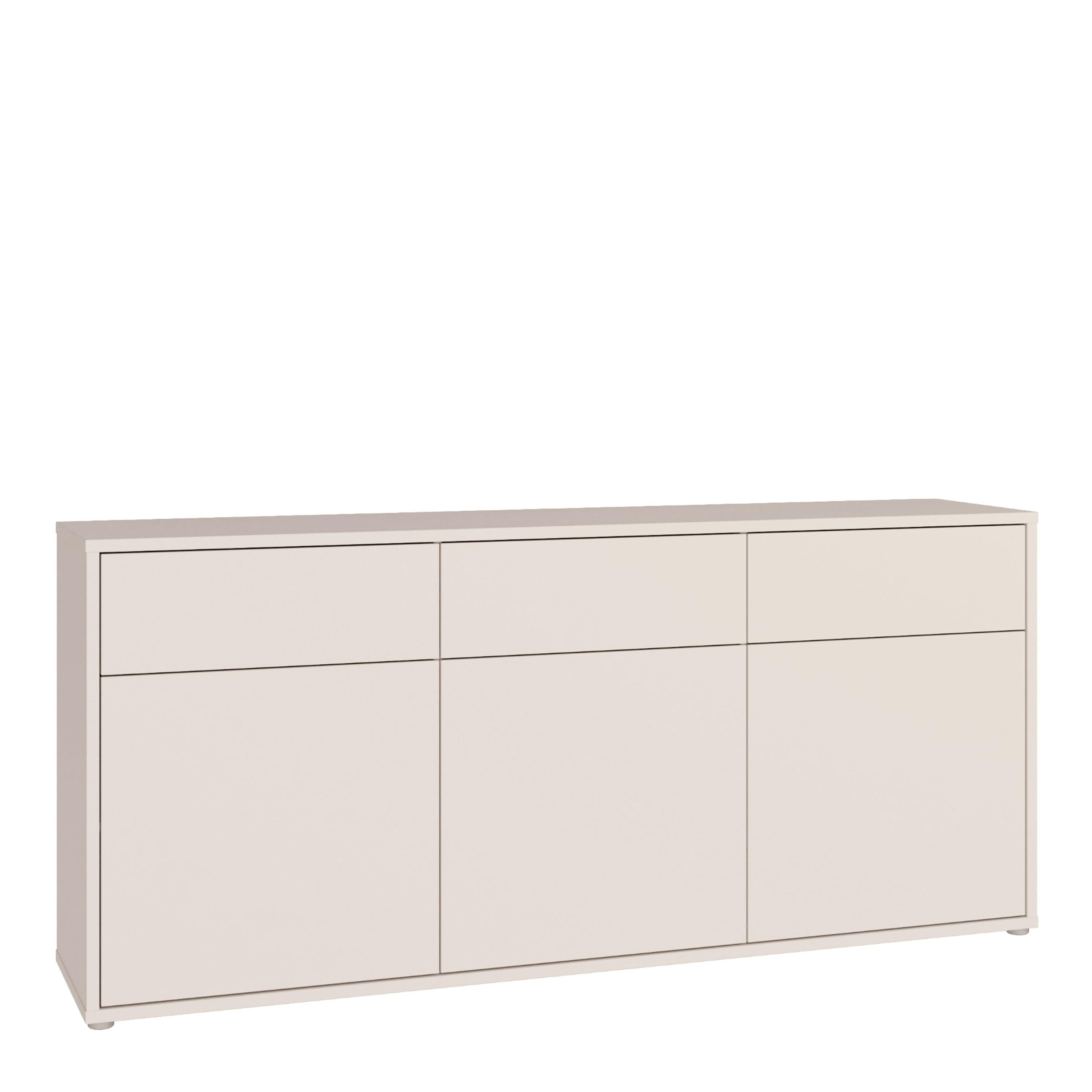 Alice Springs 3 Door 3 Drawer Sideboard with Push-to-Open Drawers in Sand