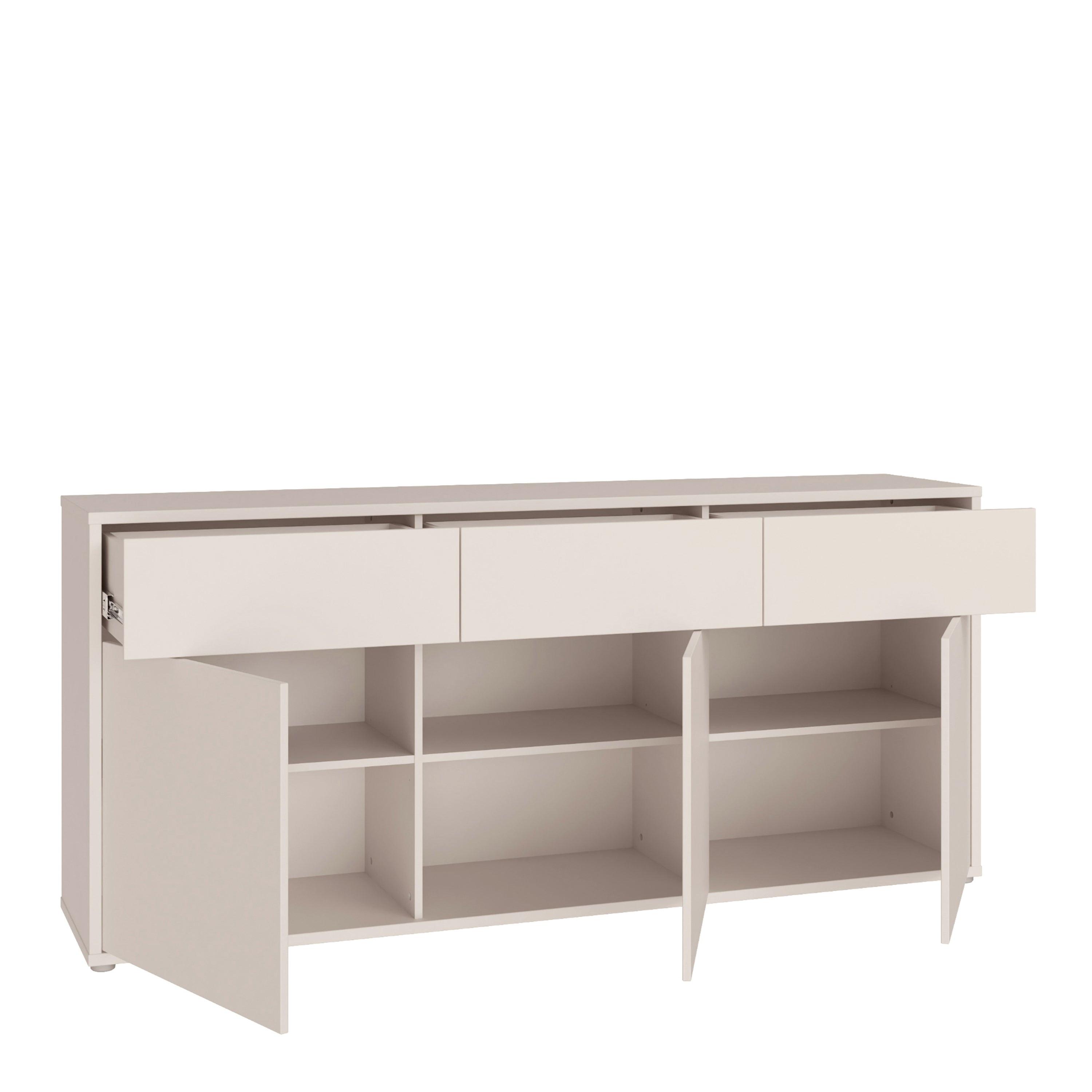 Alice Springs 3 Door 3 Drawer Sideboard with Push-to-Open Drawers in Sand - image 4