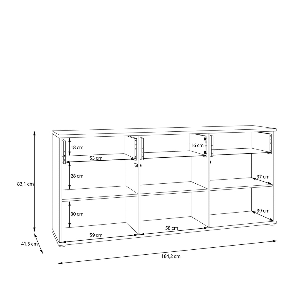 Alice Springs 3 Door 3 Drawer Sideboard with Push-to-Open Drawers in Sand - image 8