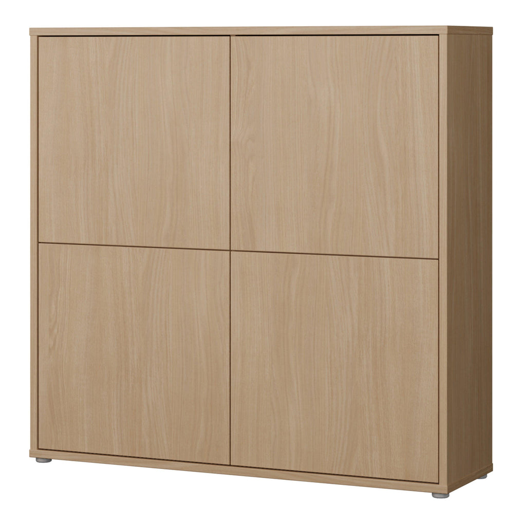 Alice Springs 4 Door Large Storage Cabinet with Push-to-Open Doors in Elegancia Oak - image 3