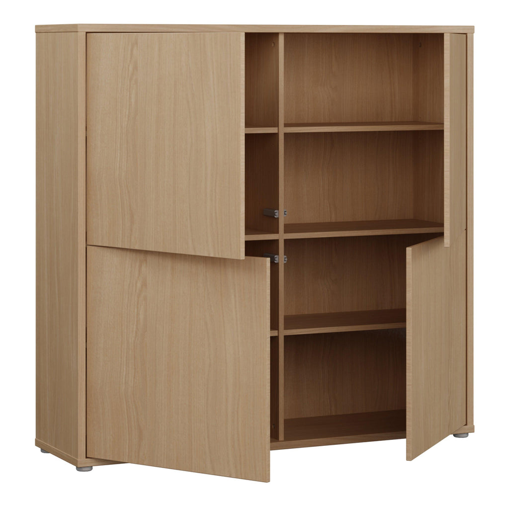 Alice Springs 4 Door Large Storage Cabinet with Push-to-Open Doors in Elegancia Oak - image 4