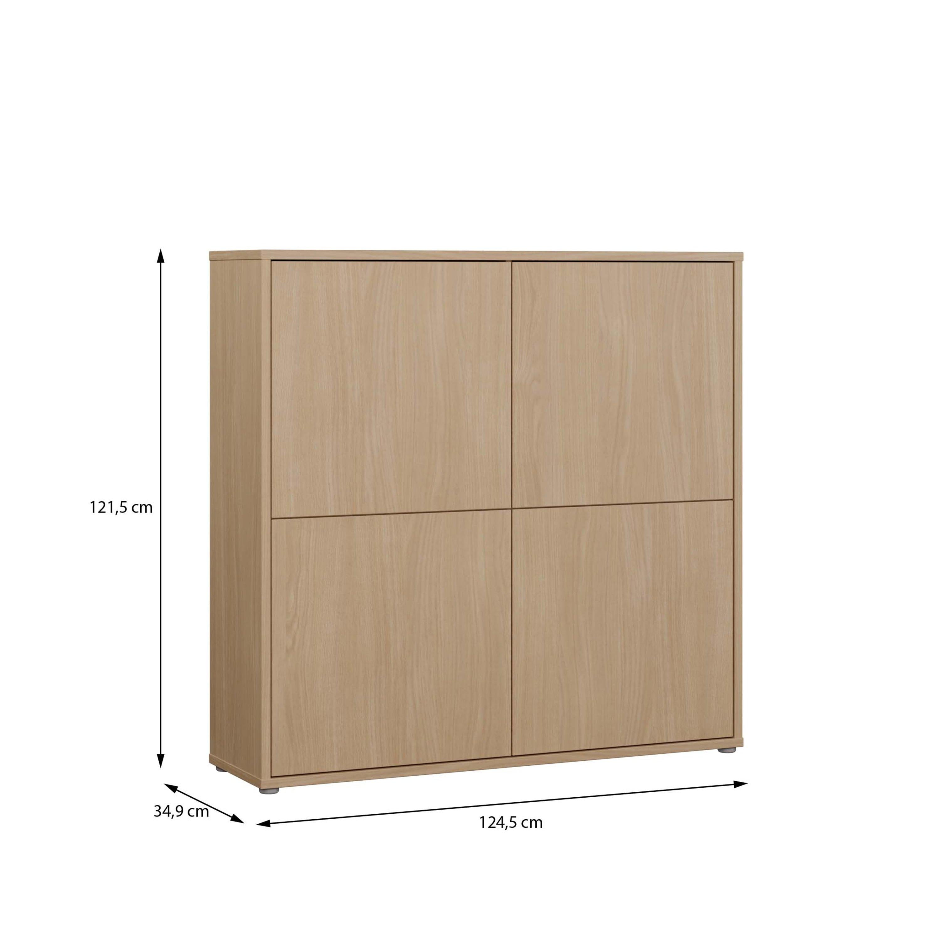 Alice Springs 4 Door Large Storage Cabinet with Push-to-Open Doors in Elegancia Oak - image 7