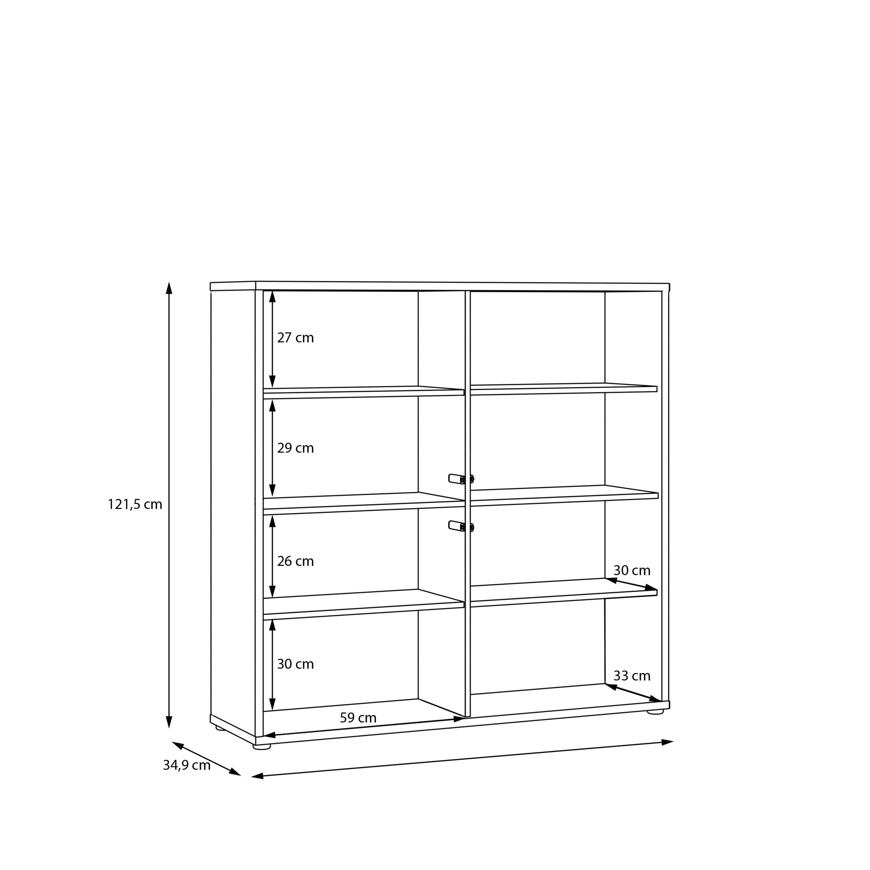 Alice Springs 4 Door Large Storage Cabinet with Push-to-Open Doors in Elegancia Oak - image 8