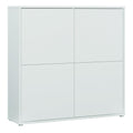 Alice Springs 4 Door Large Storage Cabinet with Push-to-Open Doors in Light Grey