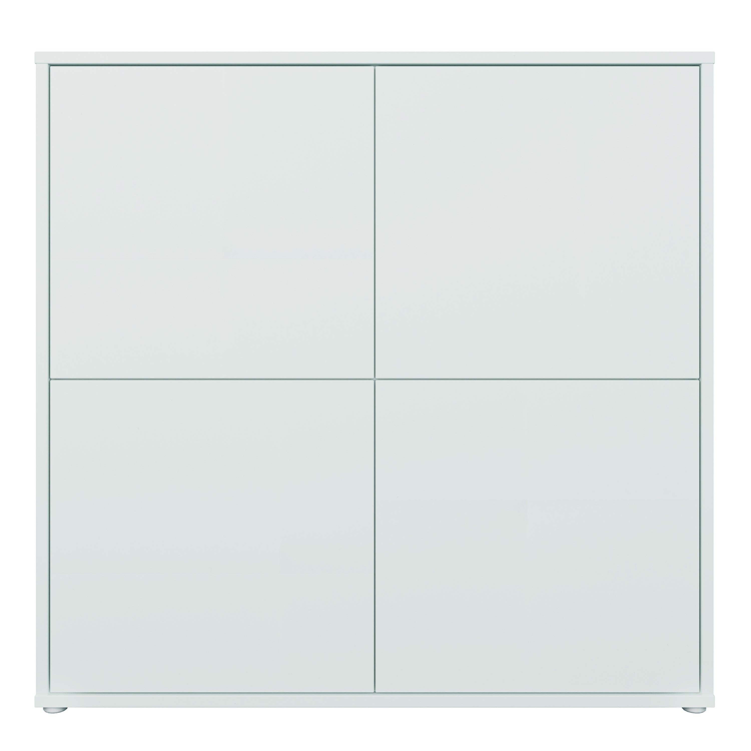 Alice Springs 4 Door Large Storage Cabinet with Push-to-Open Doors in Light Grey - image 2