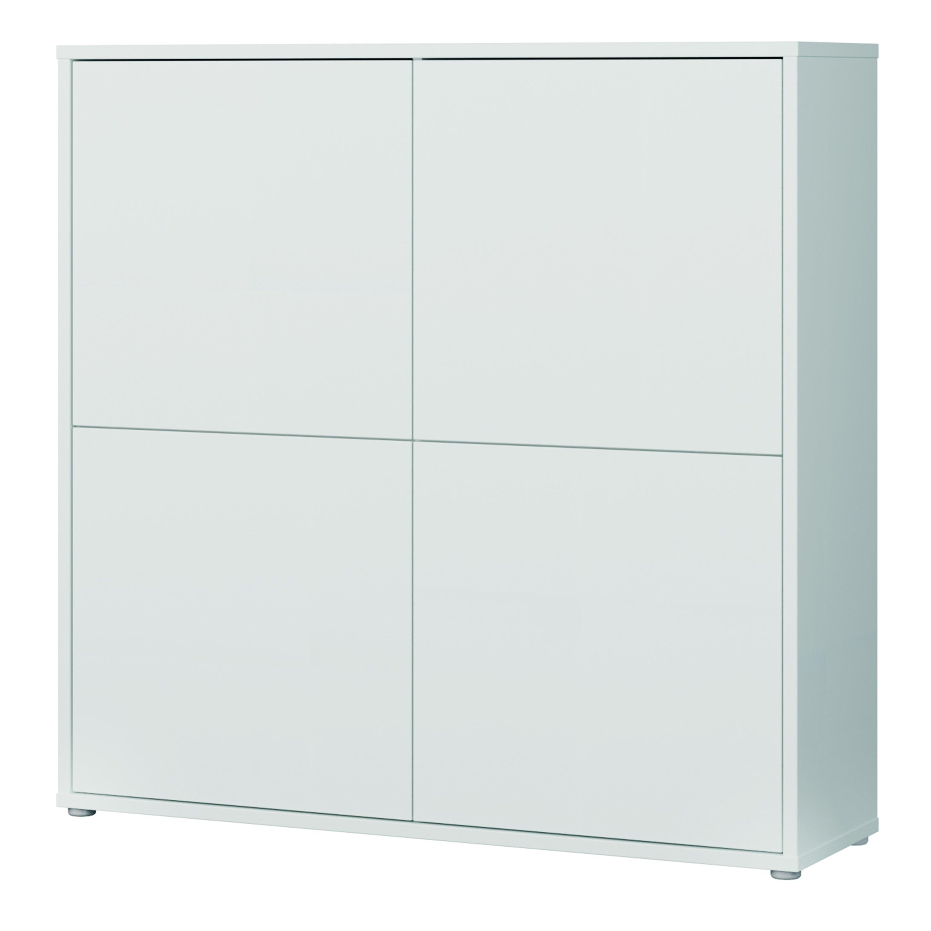 Alice Springs 4 Door Large Storage Cabinet with Push-to-Open Doors in Light Grey - image 3
