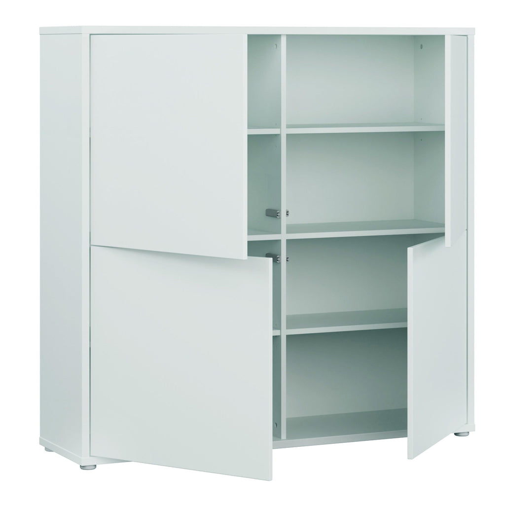 Alice Springs 4 Door Large Storage Cabinet with Push-to-Open Doors in Light Grey - image 4