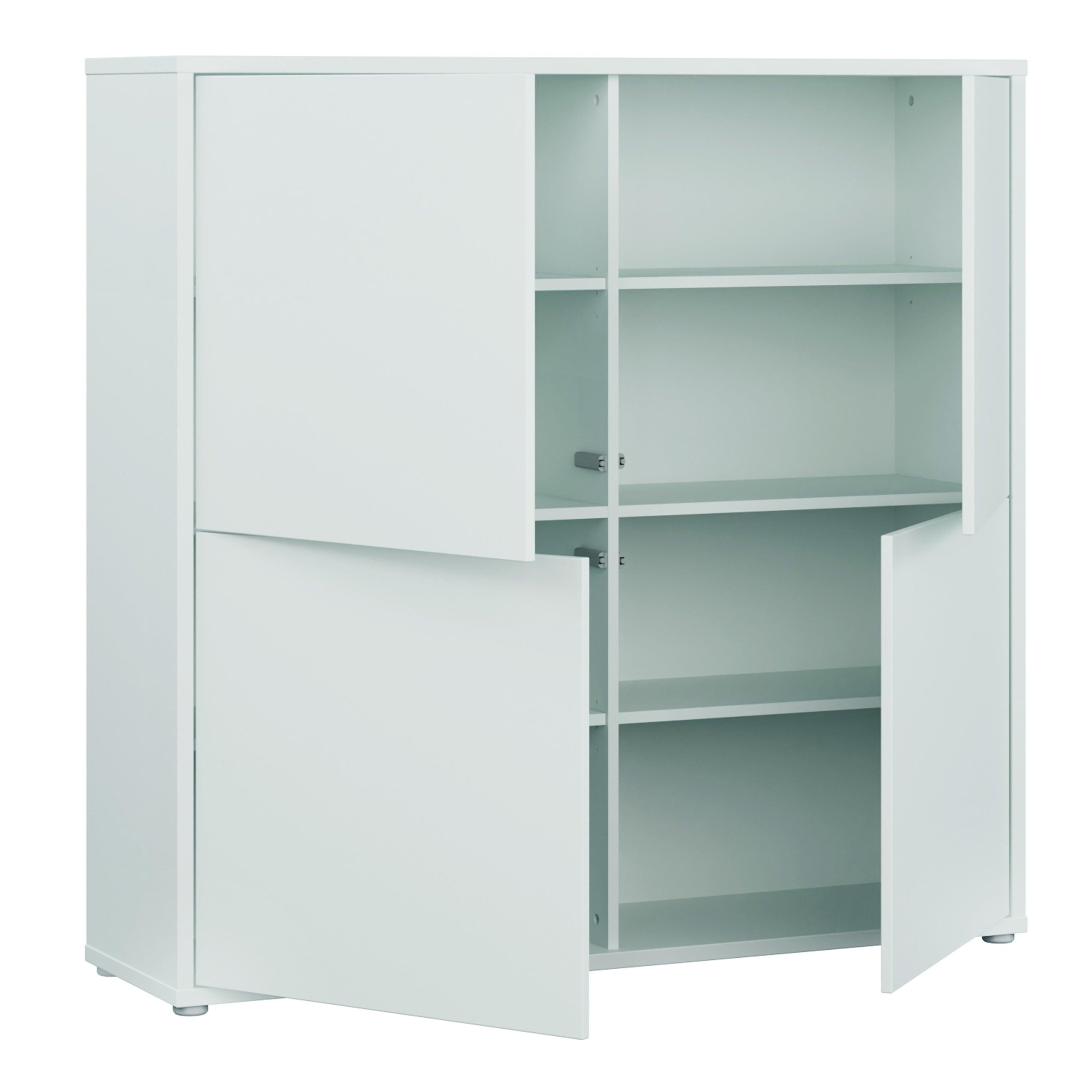 Alice Springs 4 Door Large Storage Cabinet with Push-to-Open Doors in Light Grey - image 4