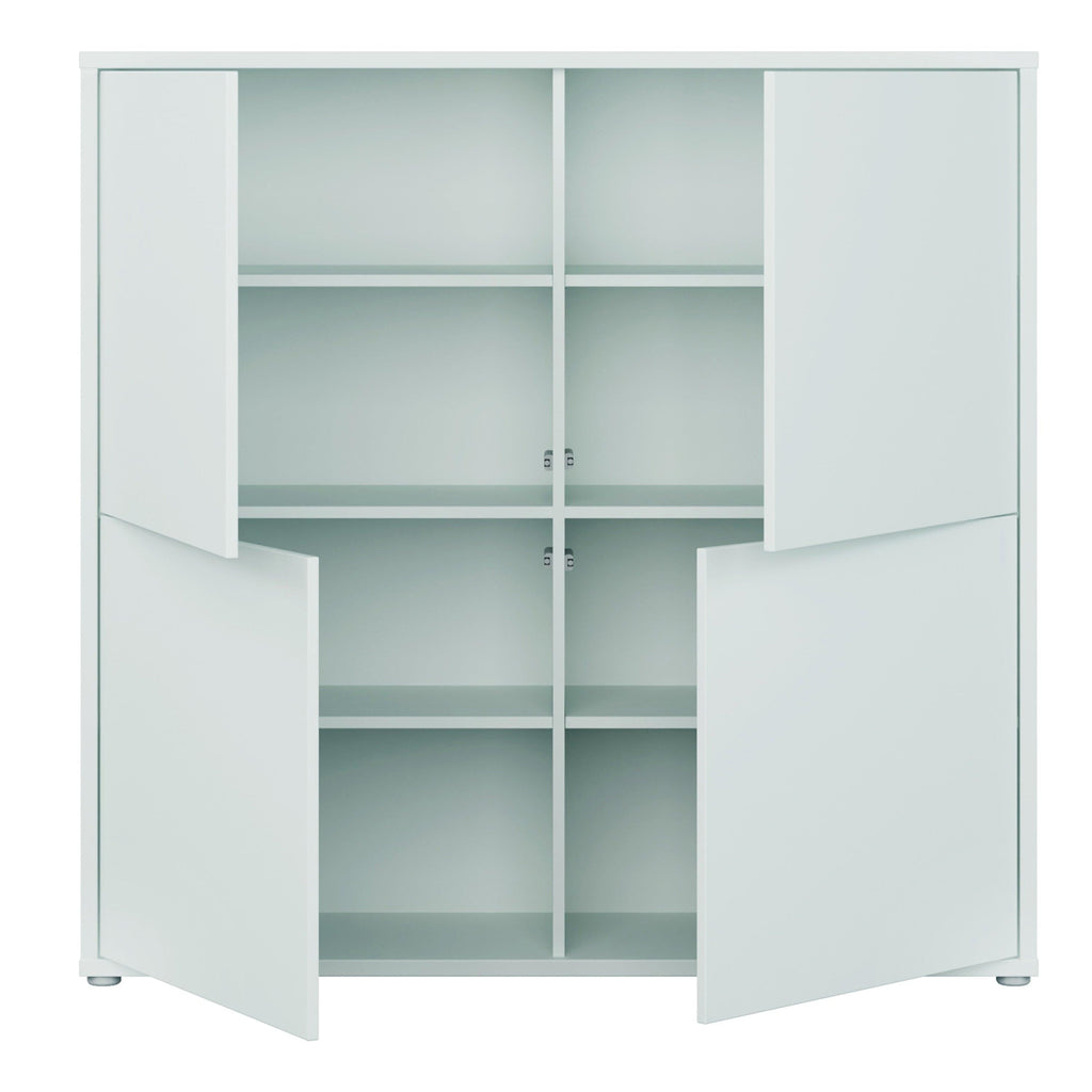 Alice Springs 4 Door Large Storage Cabinet with Push-to-Open Doors in Light Grey - image 5