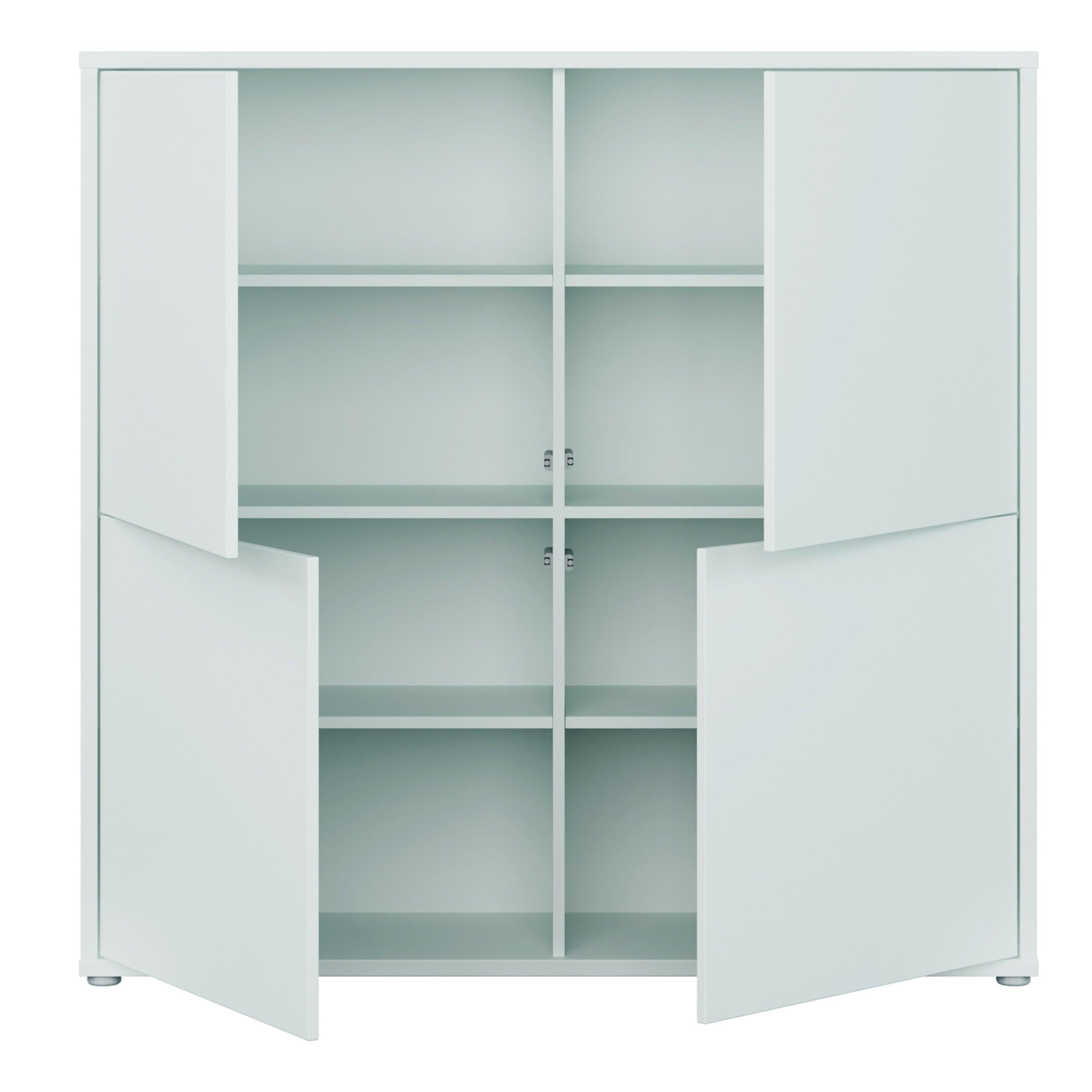 Alice Springs 4 Door Large Storage Cabinet with Push-to-Open Doors in Light Grey - image 5