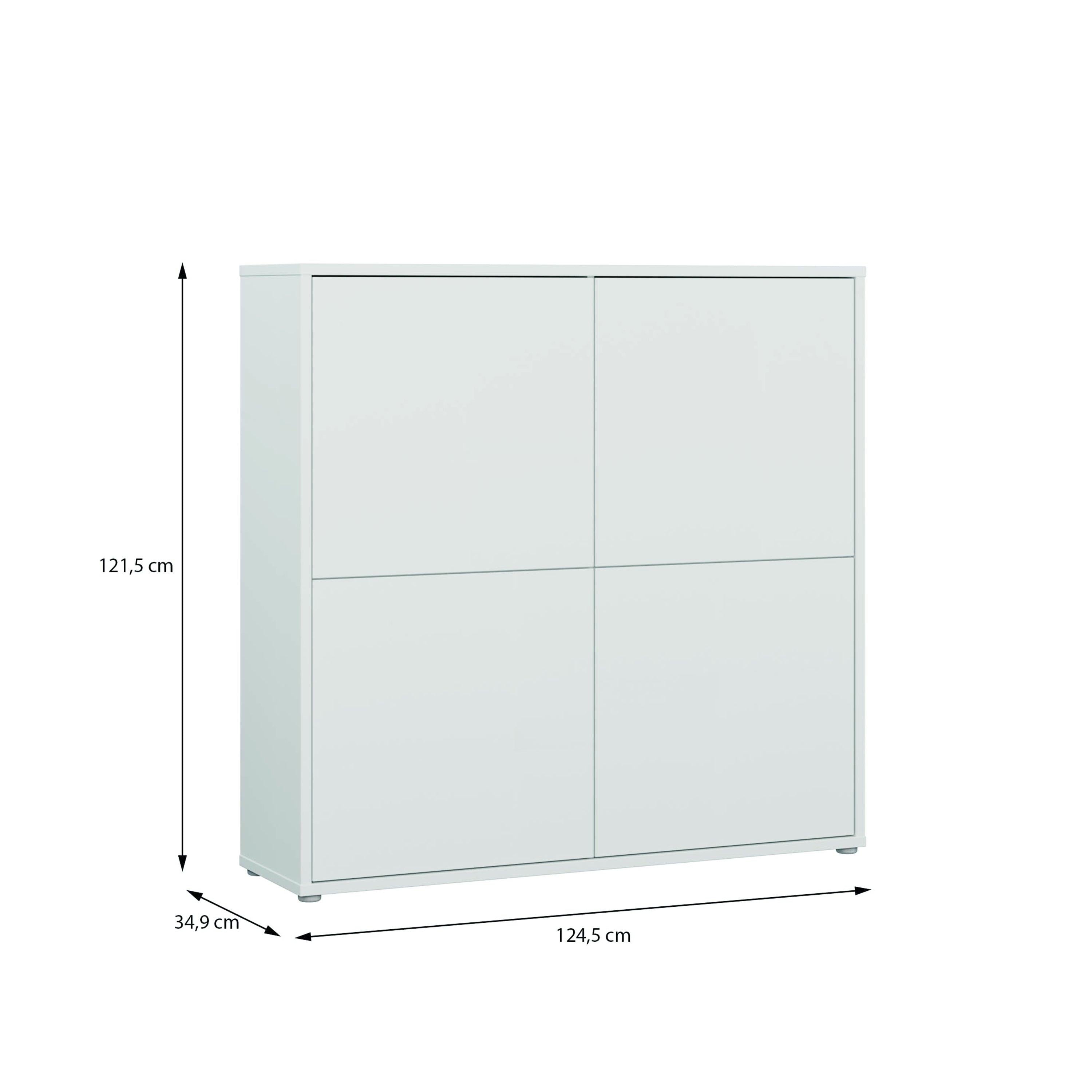 Alice Springs 4 Door Large Storage Cabinet with Push-to-Open Doors in Light Grey - image 7