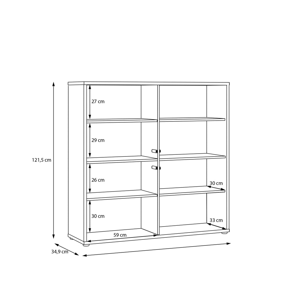 Alice Springs 4 Door Large Storage Cabinet with Push-to-Open Doors in Light Grey - image 8