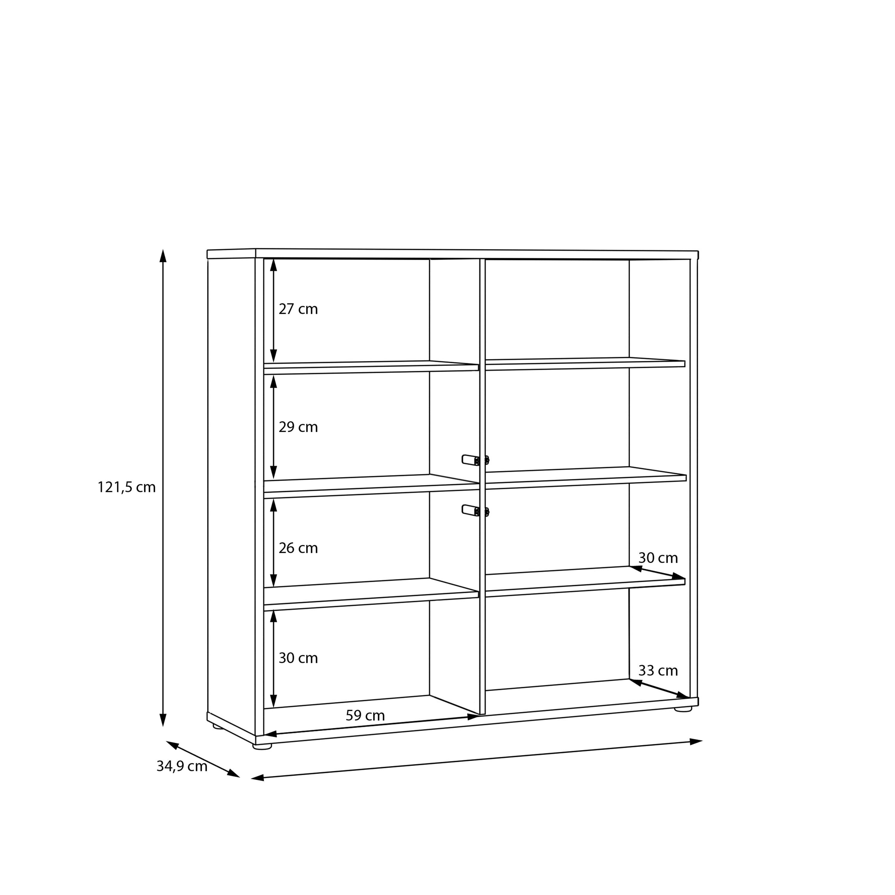 Alice Springs 4 Door Large Storage Cabinet with Push-to-Open Doors in Light Grey - image 8