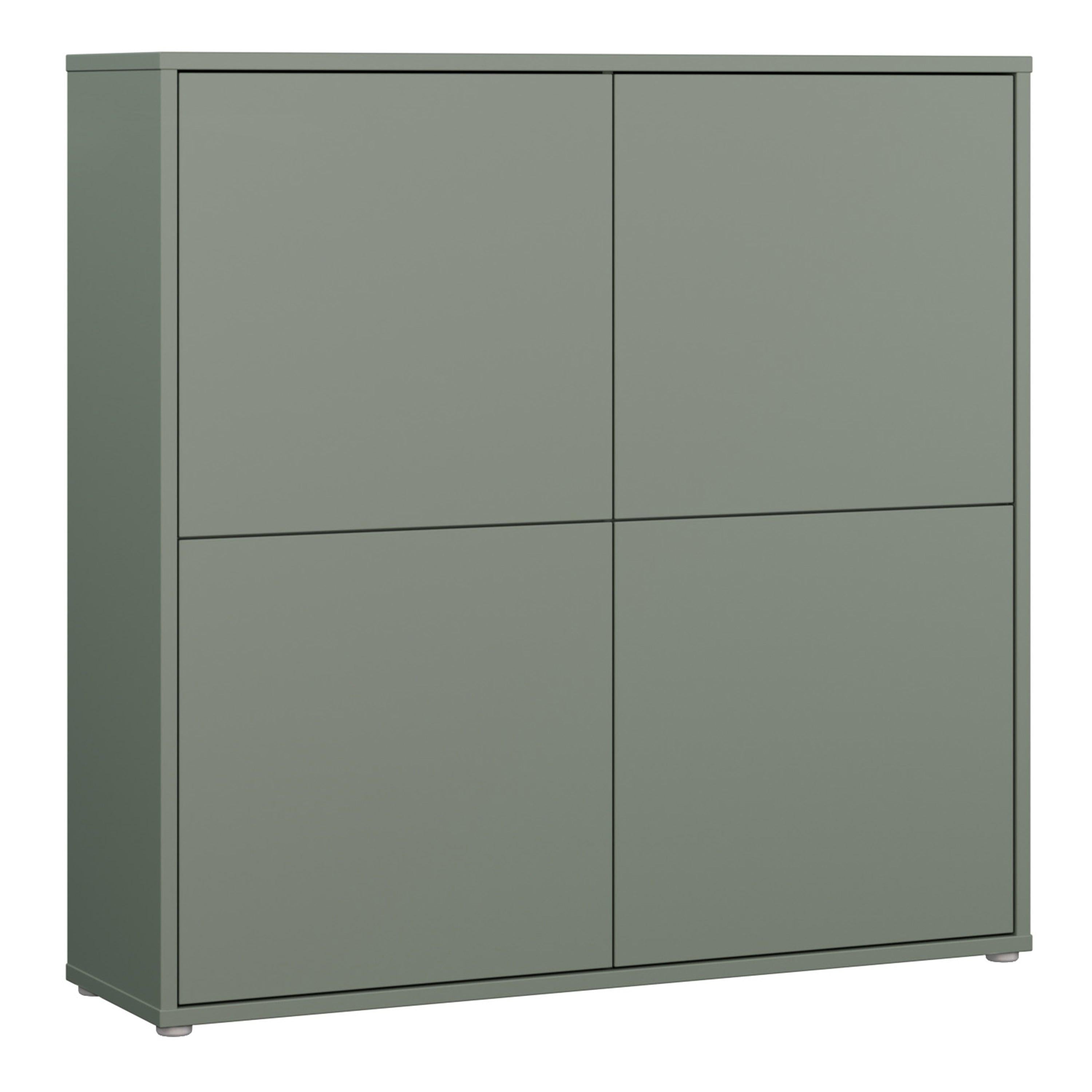Alice Springs 4 Door Large Storage Cabinet with Push-to-Open Doors in Sage Green
