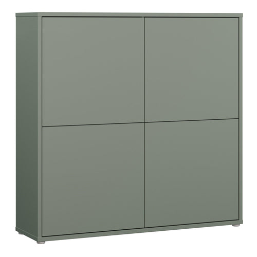 Alice Springs 4 Door Large Storage Cabinet with Push-to-Open Doors in Sage Green