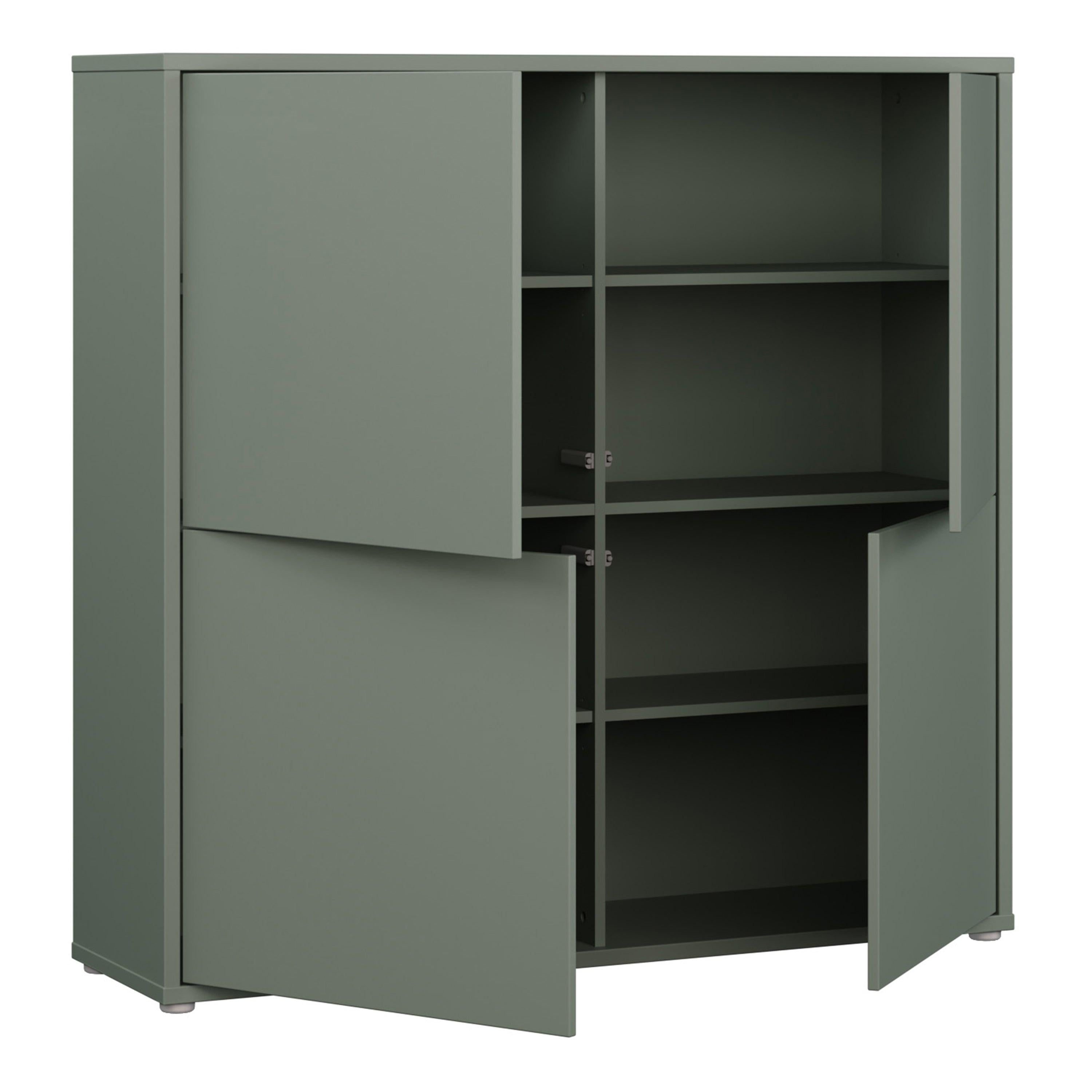 Alice Springs 4 Door Large Storage Cabinet with Push-to-Open Doors in Sage Green - image 4