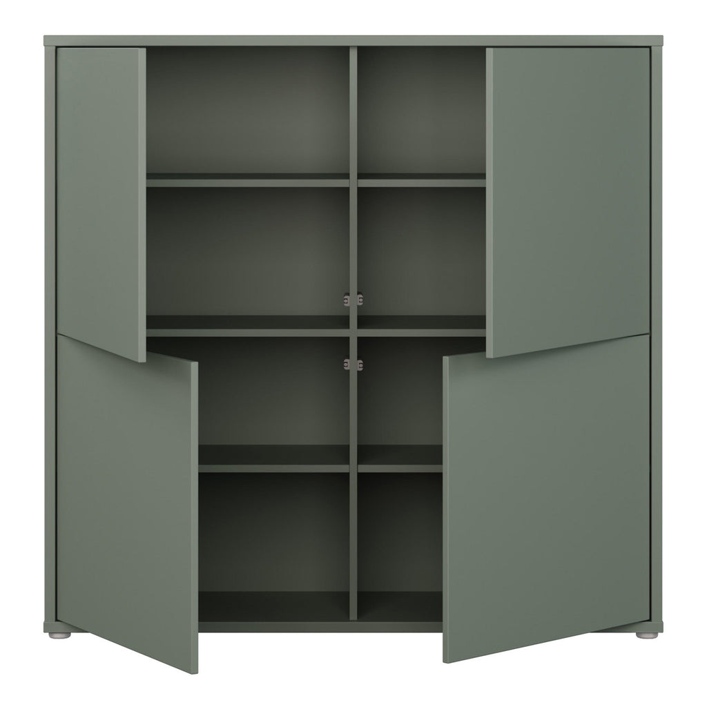 Alice Springs 4 Door Large Storage Cabinet with Push-to-Open Doors in Sage Green - image 5
