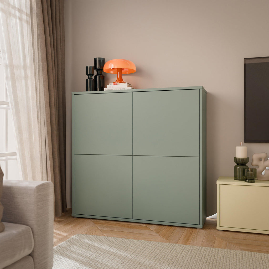 Alice Springs 4 Door Large Storage Cabinet with Push-to-Open Doors in Sage Green - image 6