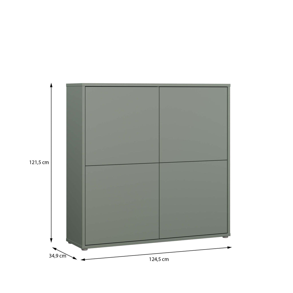 Alice Springs 4 Door Large Storage Cabinet with Push-to-Open Doors in Sage Green - image 7