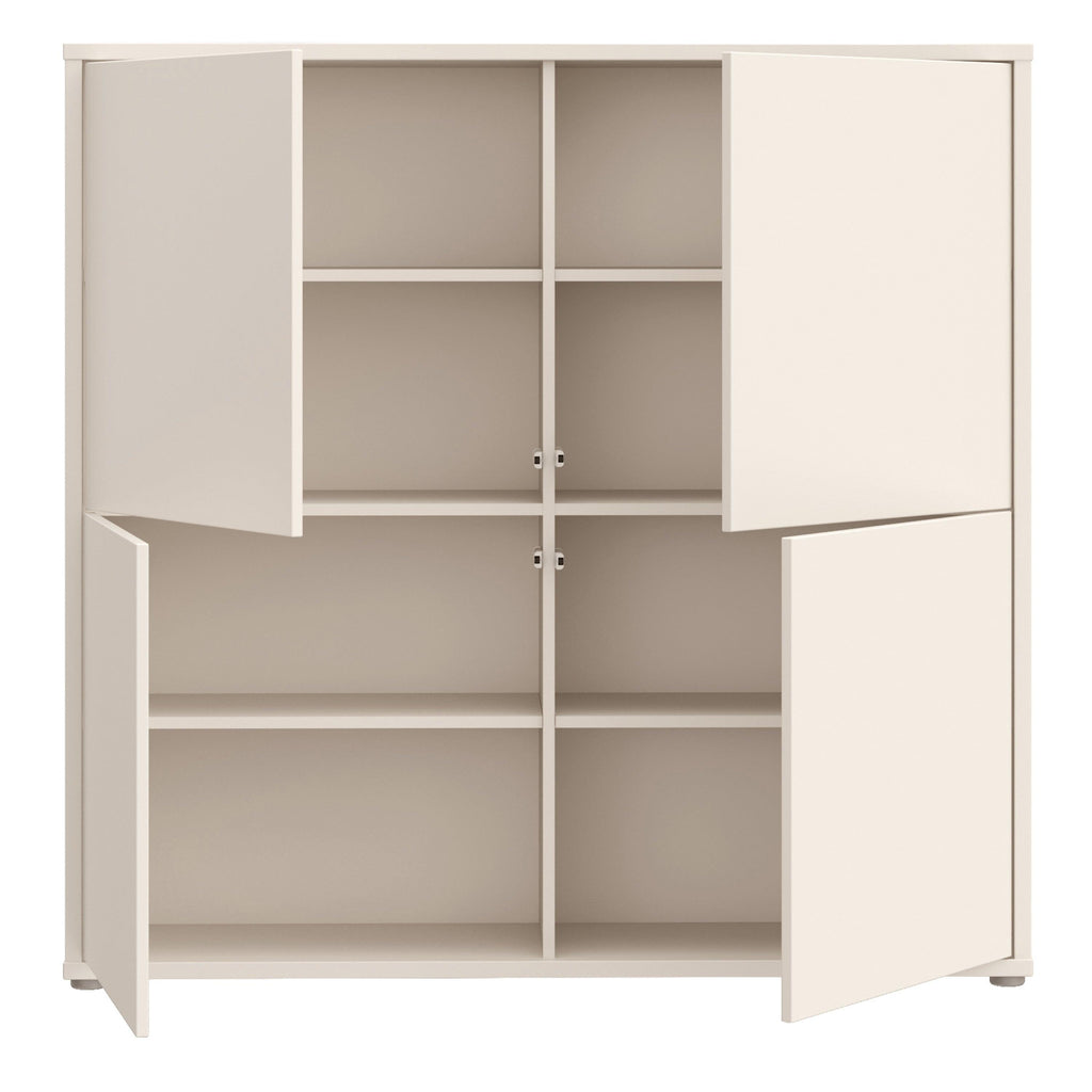 Alice Springs 4 Door Large Storage Cabinet with Push-to-Open Doors in Sand - image 5