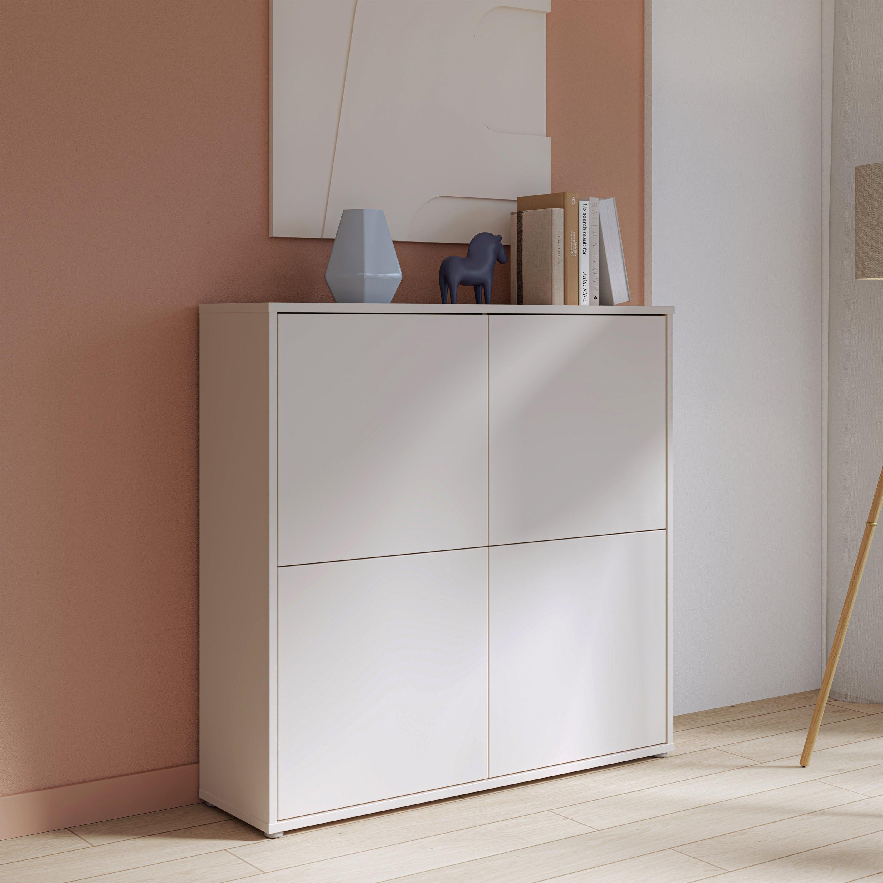 Alice Springs 4 Door Large Storage Cabinet with Push-to-Open Doors in Sand - image 6
